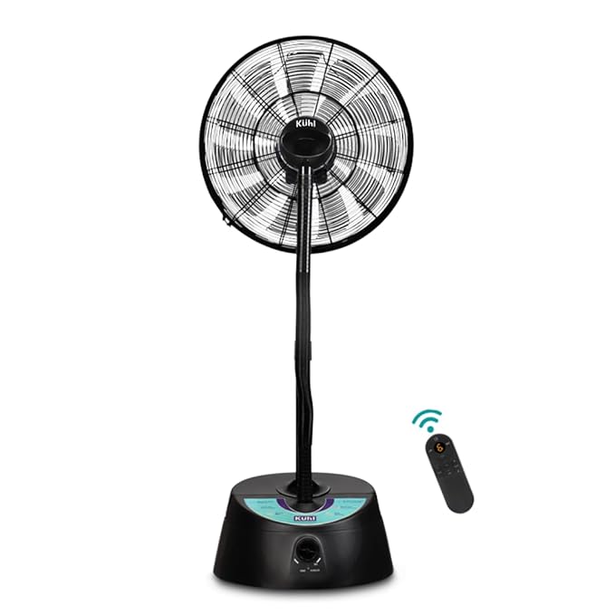 KUHL Exzel H3 Next Gen BLDC Desert Cooler with Mist & Humidifier | 18 Inches Pedestal Fan | Remote Operated | High Airflow & Low Noise | 6L/8 Hr Water Tank Capacity | Tilt Function | 450 mm