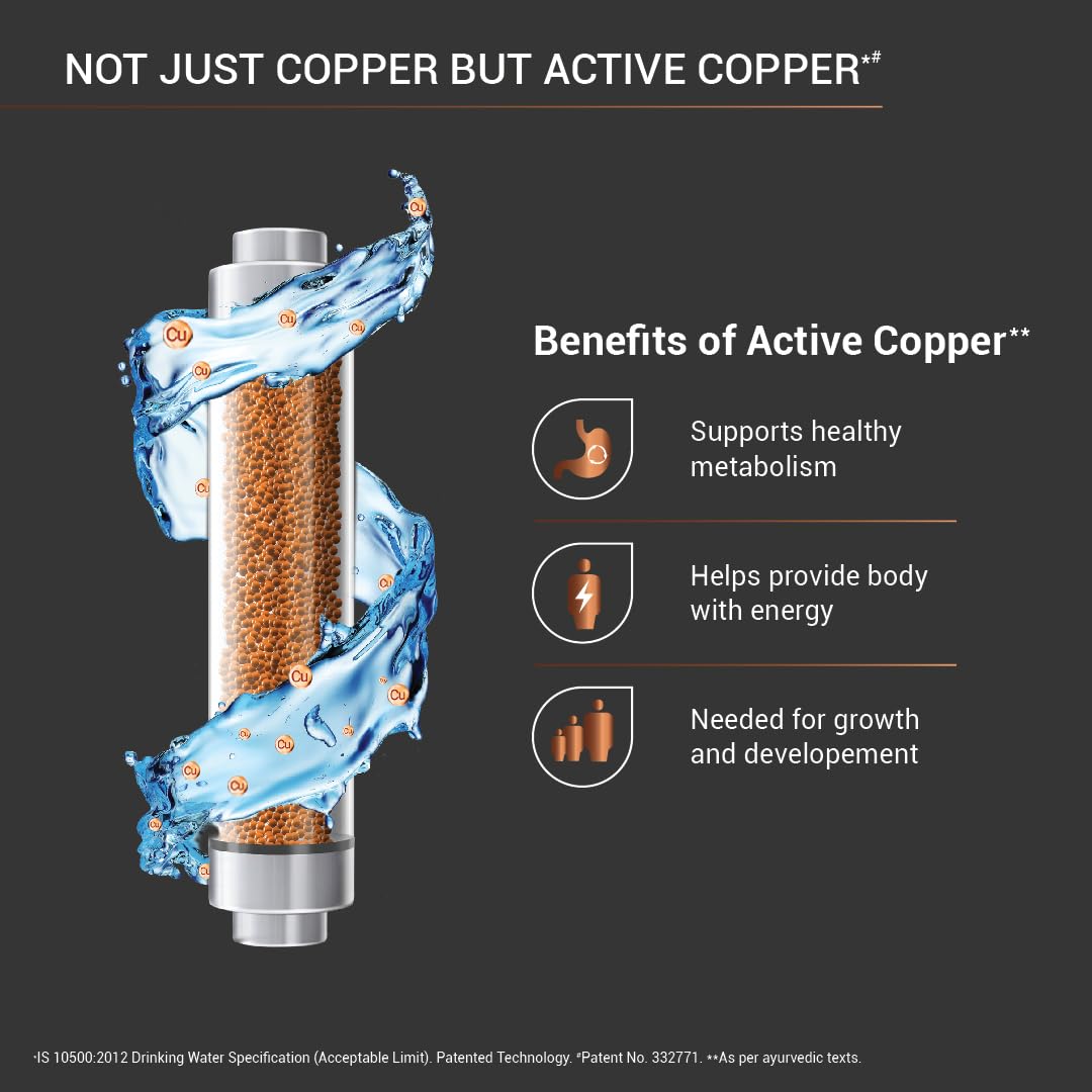 Aquaguard Superio Stainless Steel Tank, Active Copper Tech RO Water Purifier | Suitable for Tanker, Borewell & Municipal Water