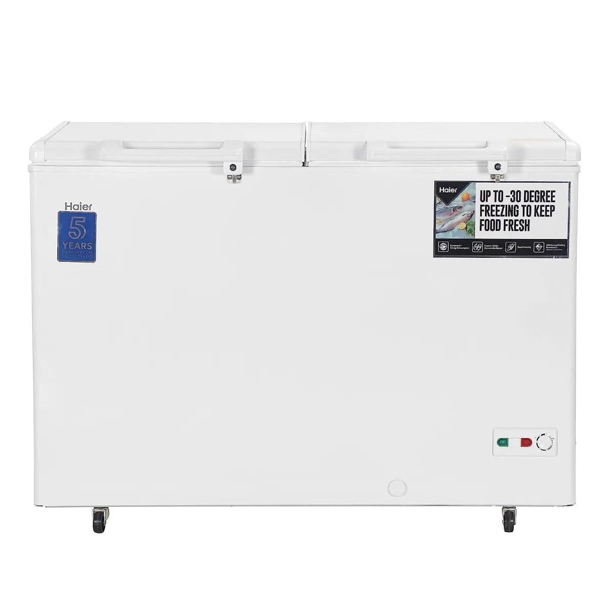 Haier HCC400HC - Double Door Hard Top Deep Freezer, Convertible, Net Storage Volume 379 liters, White