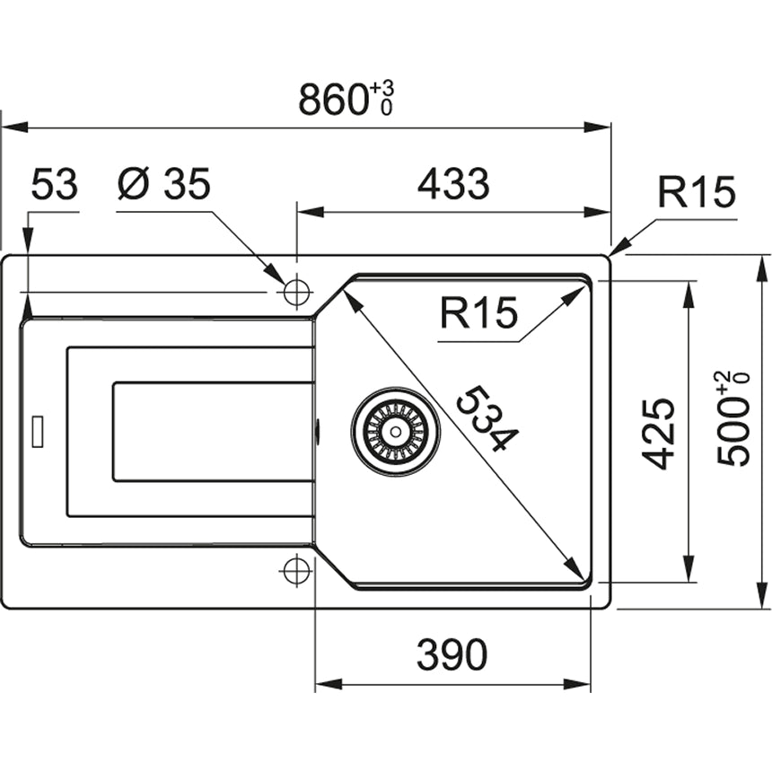 Franke Sink Urban UBG 611-86 Fragranite Graphite Onxy