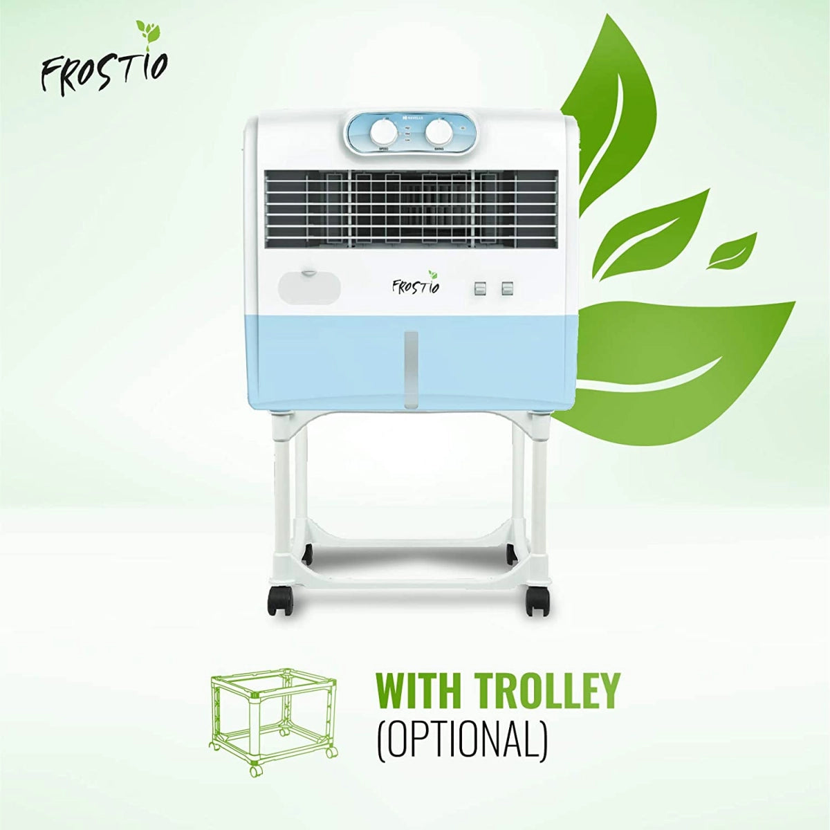 Havells Frostio Window Air Cooler - 45 litres (White, Light Blue)