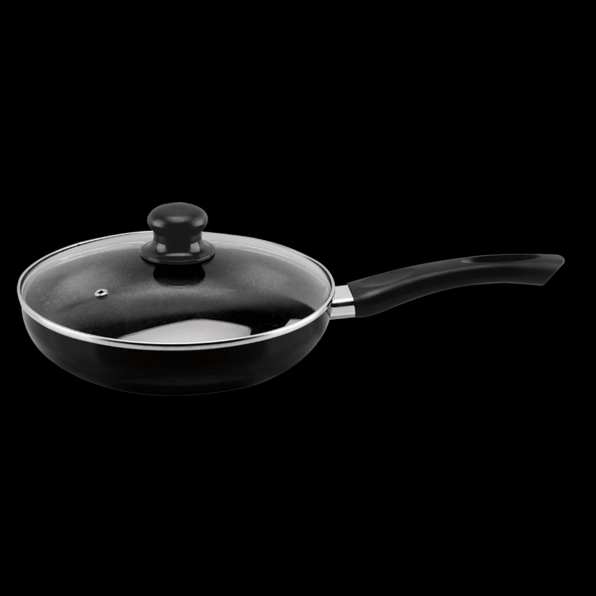 Padmini Induction Base Hard Anodised Fry Pan With Glass Lid