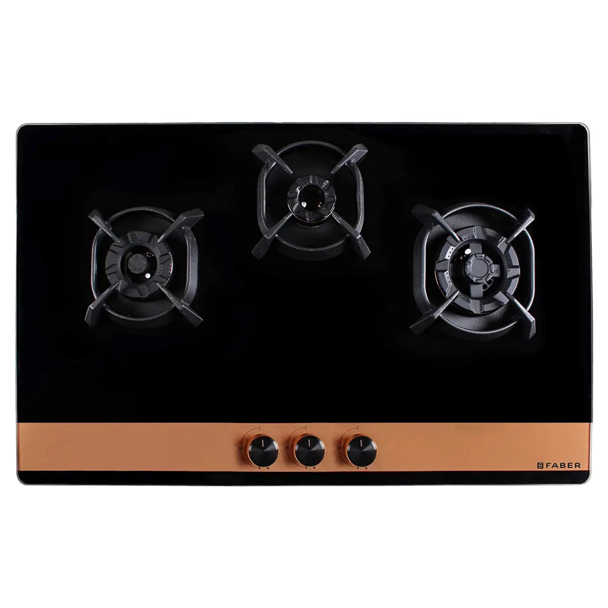 Faber Hobtop Gas Stove 90 cms 3 Brass Burners (Utopia HT903 BR CI AI)