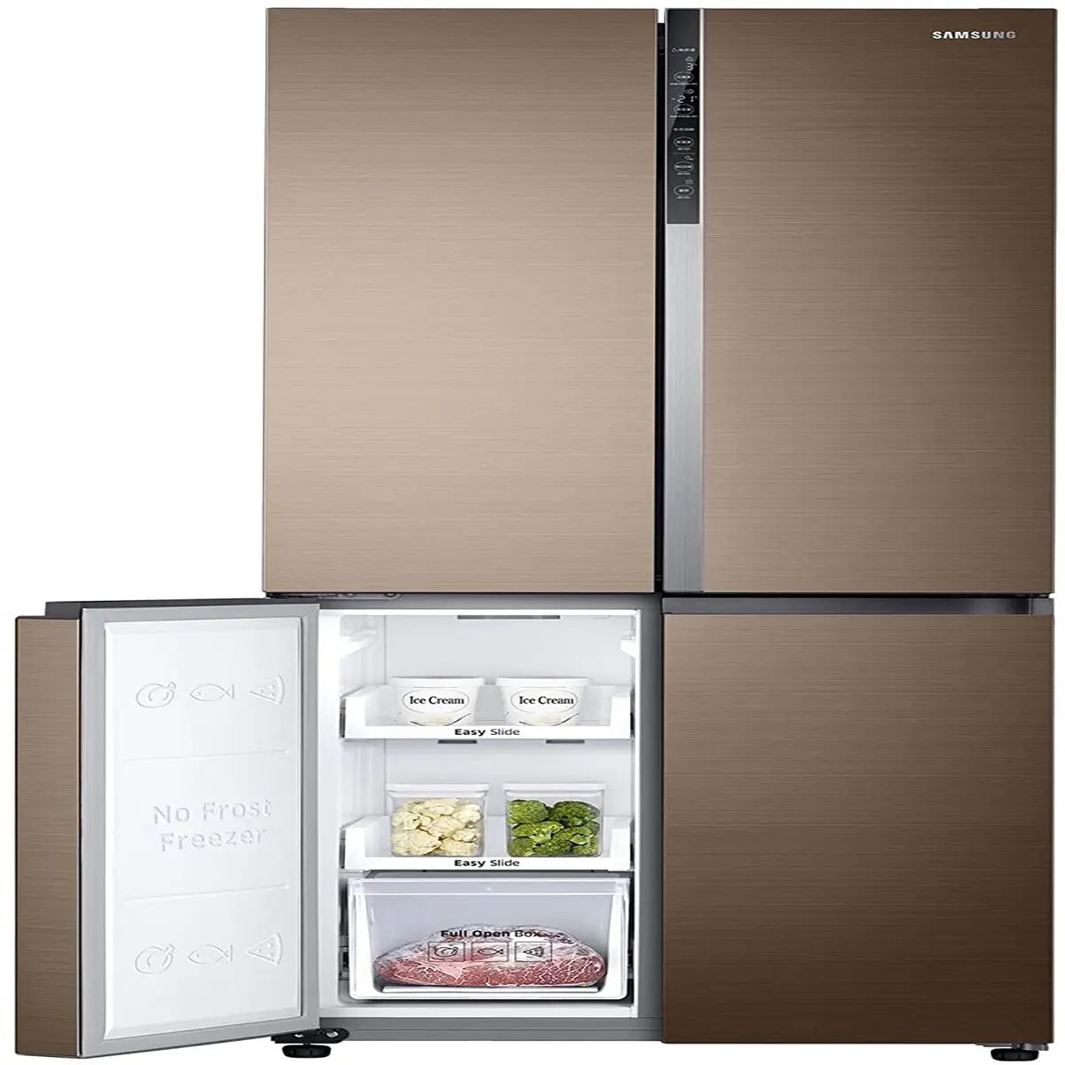 Samsung 594 L Inverter Frost-Free Side-by-Side Refrigerator (RF50K5910DP/TL, Refined Bronze)