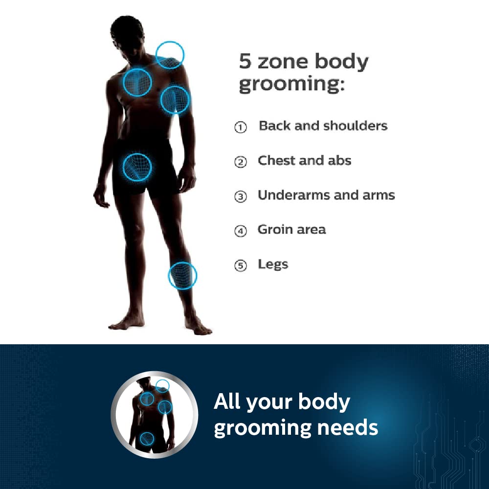 Philips BG1025/15 Showerproof Body Groomer for Men, Safe for all body areas, including private parts