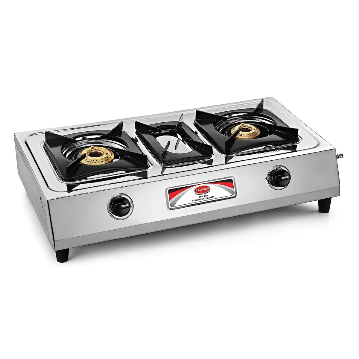 Padmini Gas Stove, 2 Burner, Silver (CS-203)