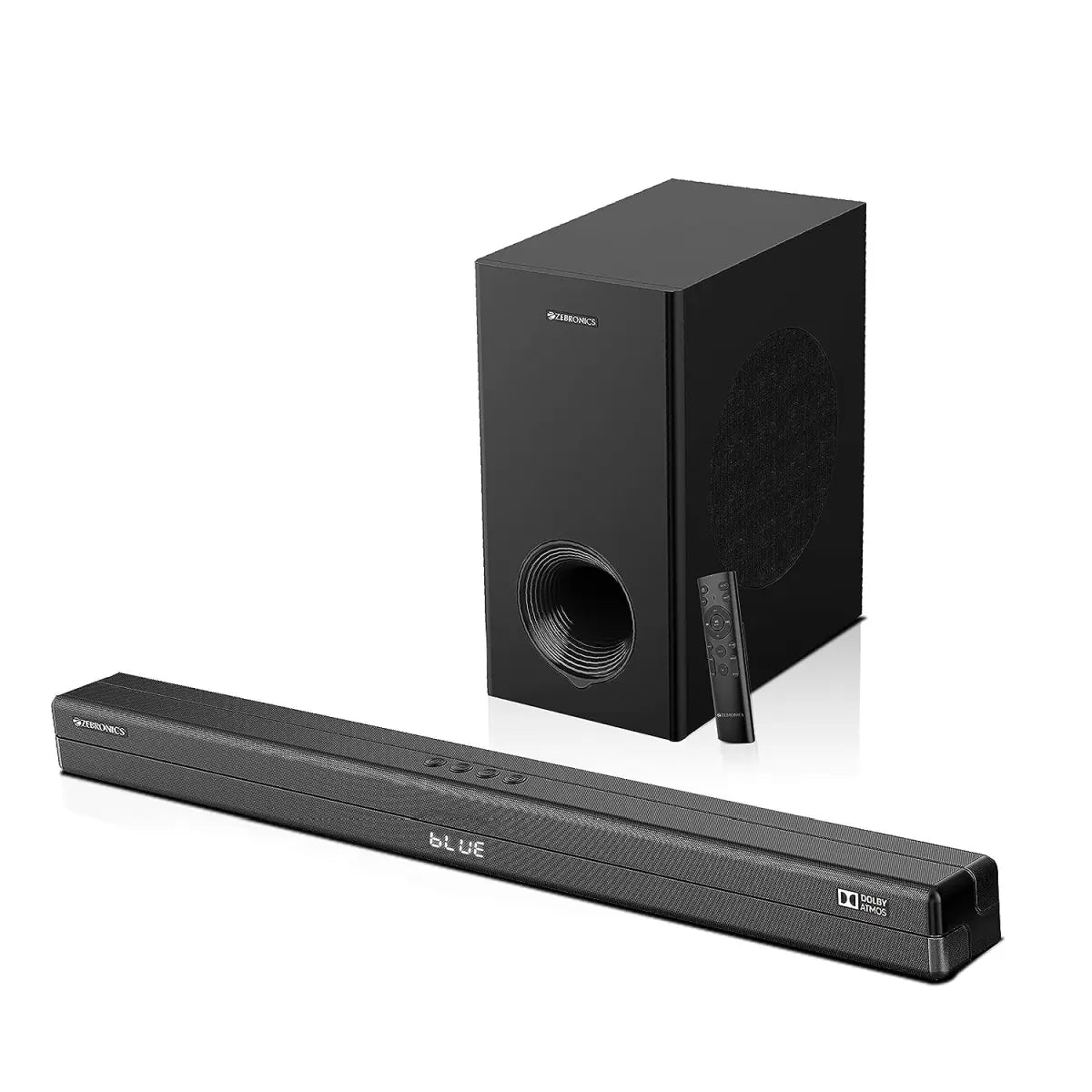 Zebronics ZEB-JUKE BAR 9800 DWS PRO DOLBY ATMOS Bluetooth Home Theater Soundbar With Digital Wireless Subwoofer Supporting 4K HDR, USB, AUX, Optical, 3xHDMI & Remote Control. (450 Watt, 2.1.2 Channel)