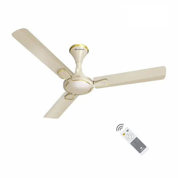 Havells Milor 1200mm Energy Saving with Remote Control 5 Star BLDC Ceiling Fan Gold