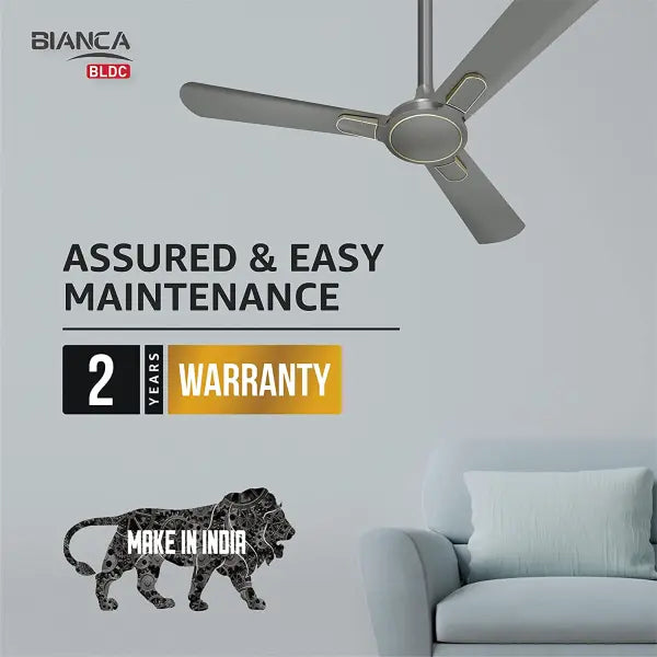 Havells Bianca 1200mm Energy Saving with Remote Control 5 Star Decorative BLDC Ceiling Fan Slate