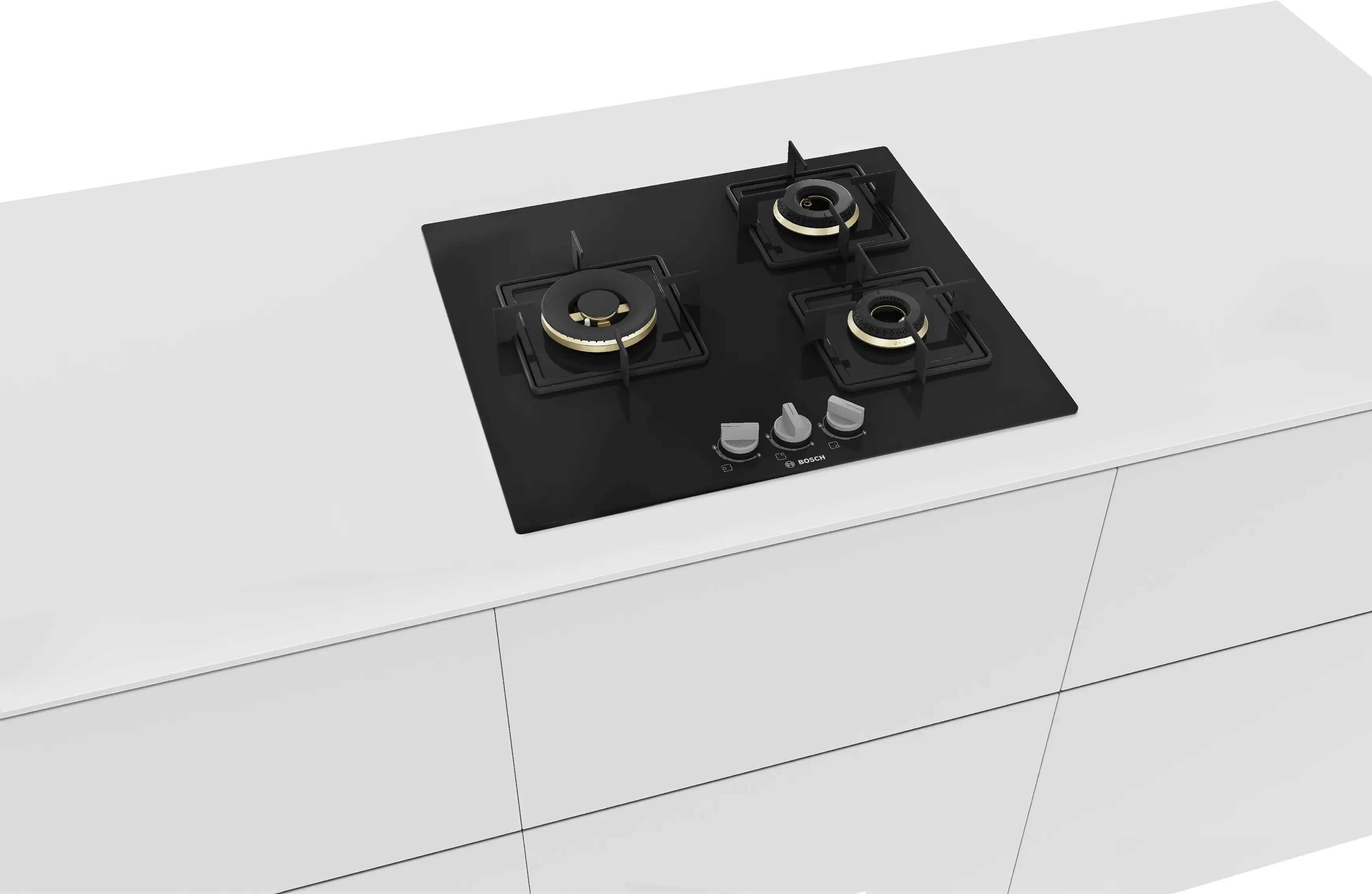 BOSCH PNC6B6F10I Glass Automatic Hob 3 Burners Black 60cm