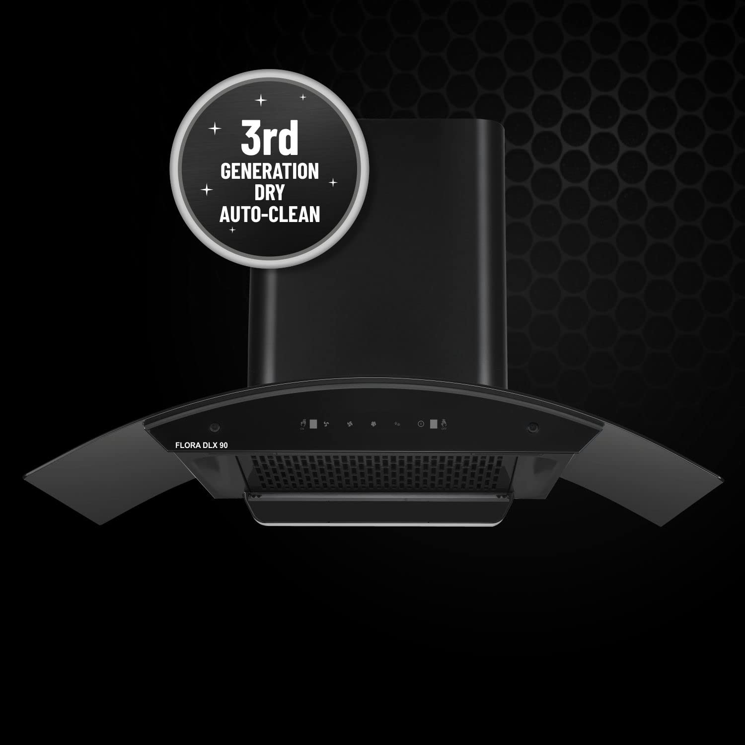 Kutchina Flora Dlx 90 a chimni for kitchen and a chimney with 90 cm autoclean technology with 1200 suction capacity & multi speed wave sensor technology best suited as kitchen chimney for home.