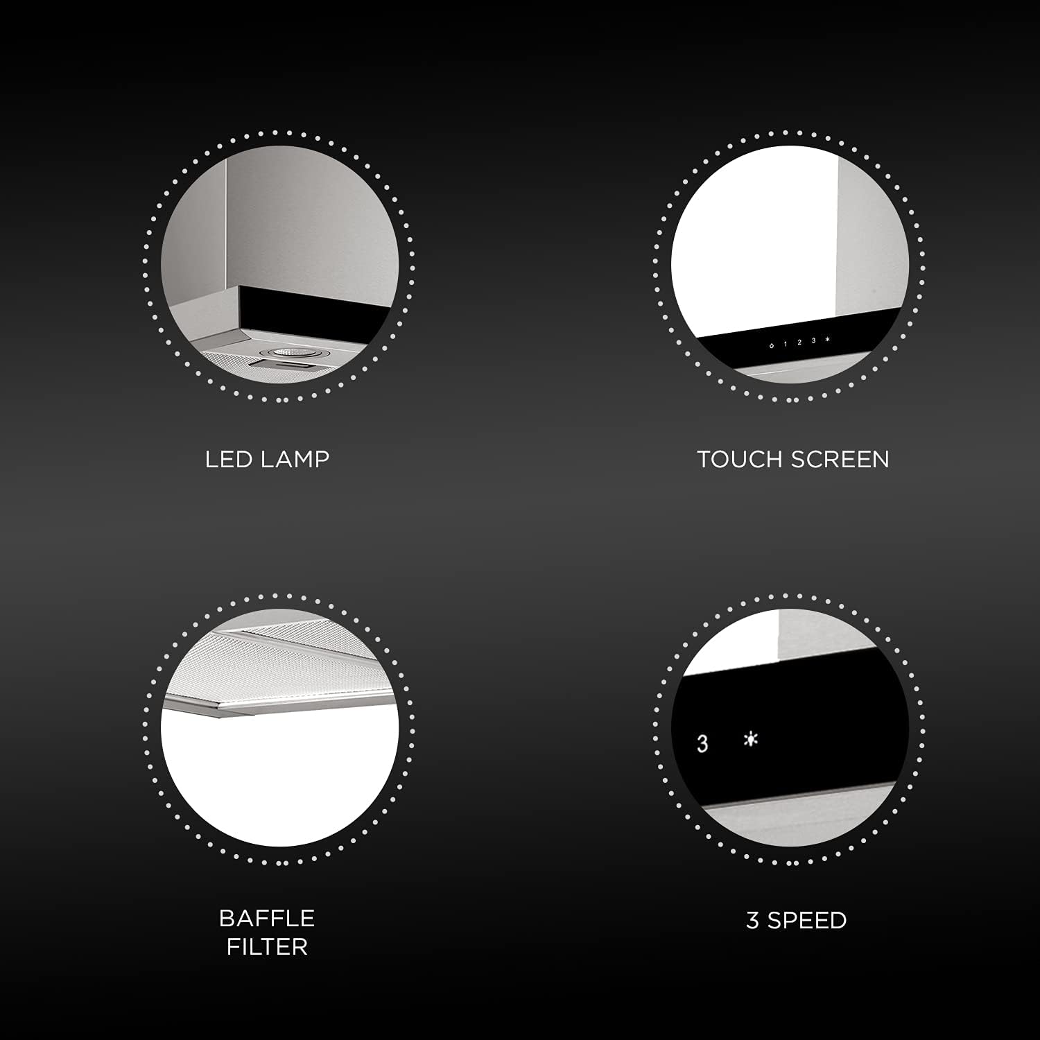 Carysil Elegant 60 cm Wall Mounted Chimney (Baffle Filter)