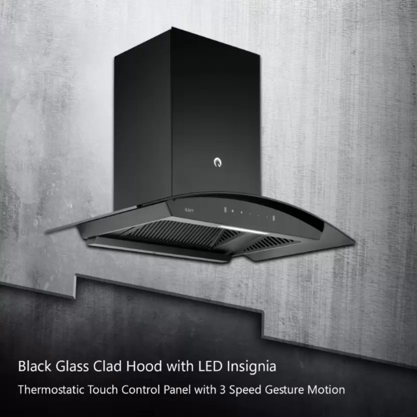 Kaff VASCO DHC 75 Auto Clean Wall Mounted Chimney (black 1250 CMH)