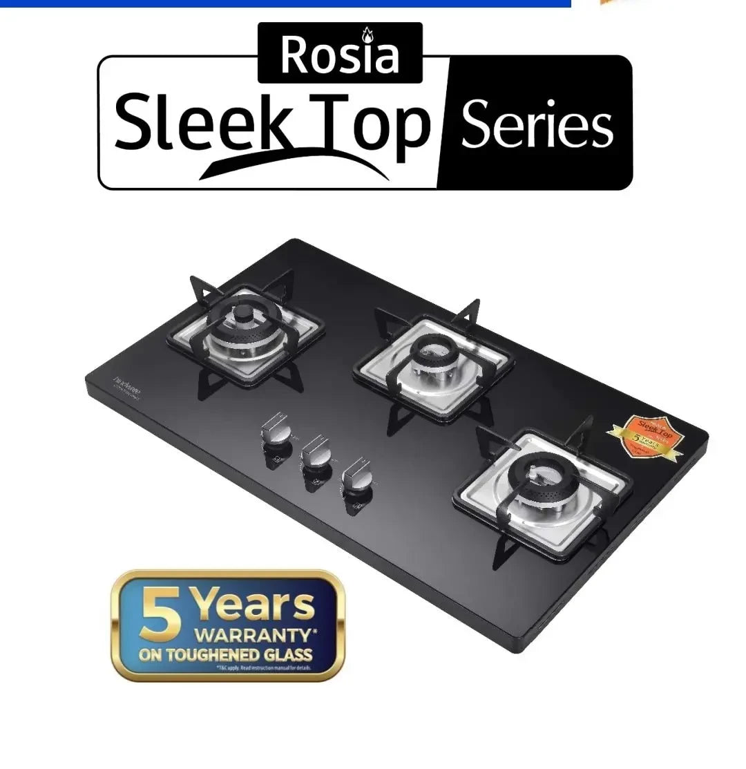 Hindware Rosia cooktop 3 Burner LP Gas Stove 76 cm