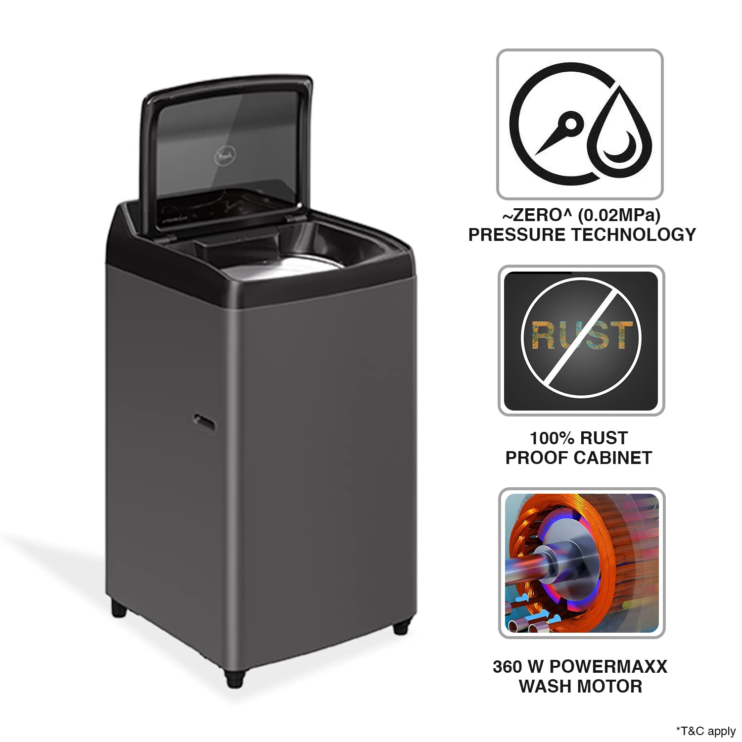 Godrej 7.5 Kg 5 Star Fully-Automatic Top Loading Washing Machine (WTEON VLVT 75 5.0 FDTN MTBK)