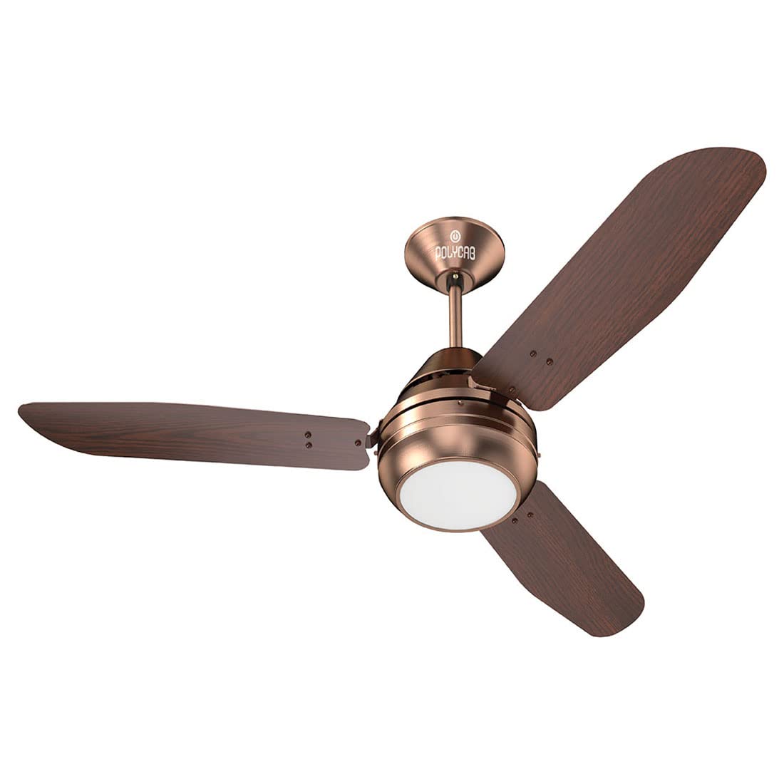 Polycab Superia SP01 Super Premium 1200 mm Underlight Designer Ceiling Fan With Remote, Built-in 6 Colour LED Light and 2 years warranty (Antique Brass Darkwood)