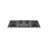 CRYSTAL NOIR 1104 Built-in Hob - Frosted Black Glass Finish, 4 Burners for Effortless Cooking