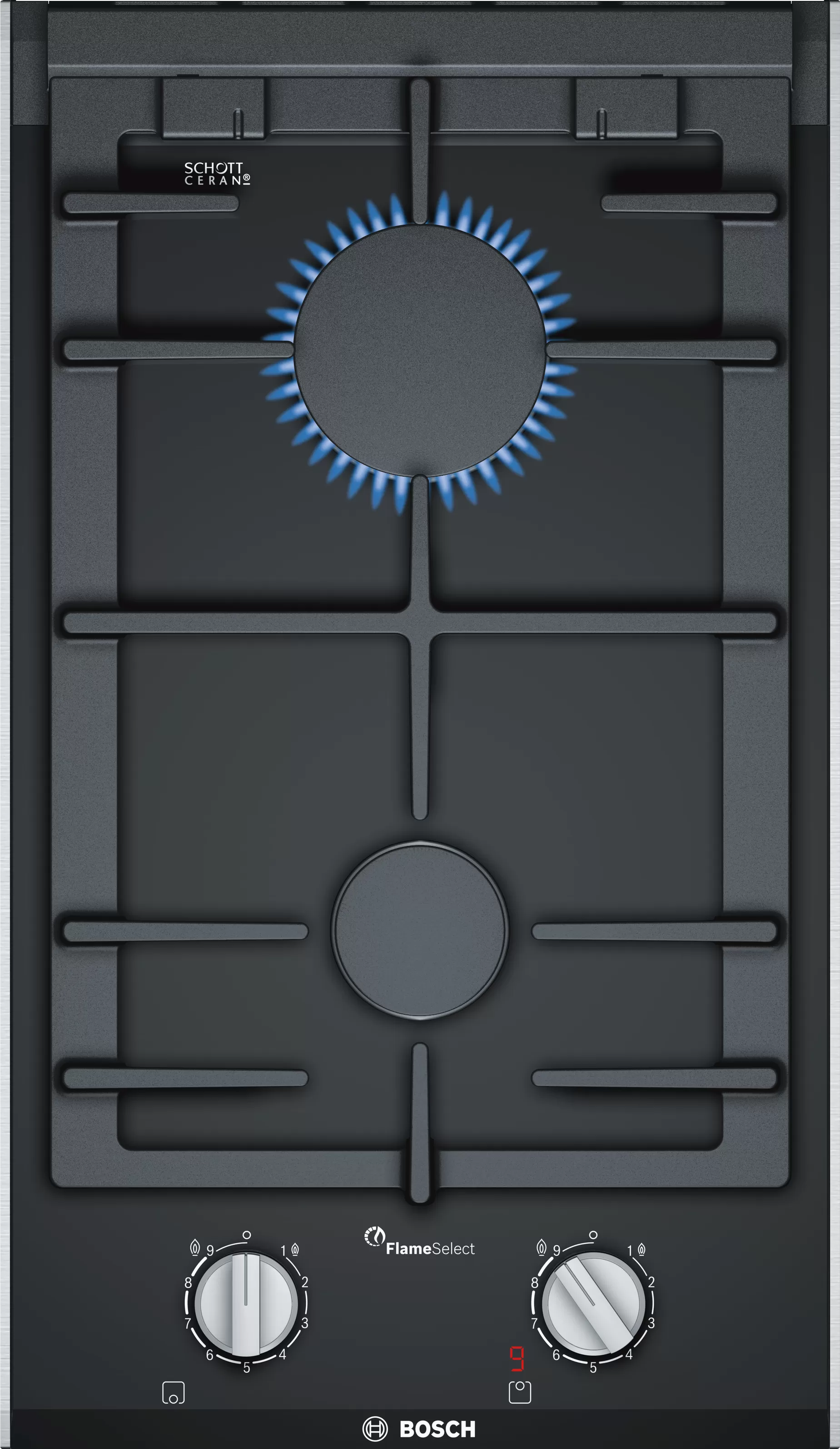 Bosch PRB3A6D70I Series 8 Domino Gas hob 30 cm Ceramic, Black