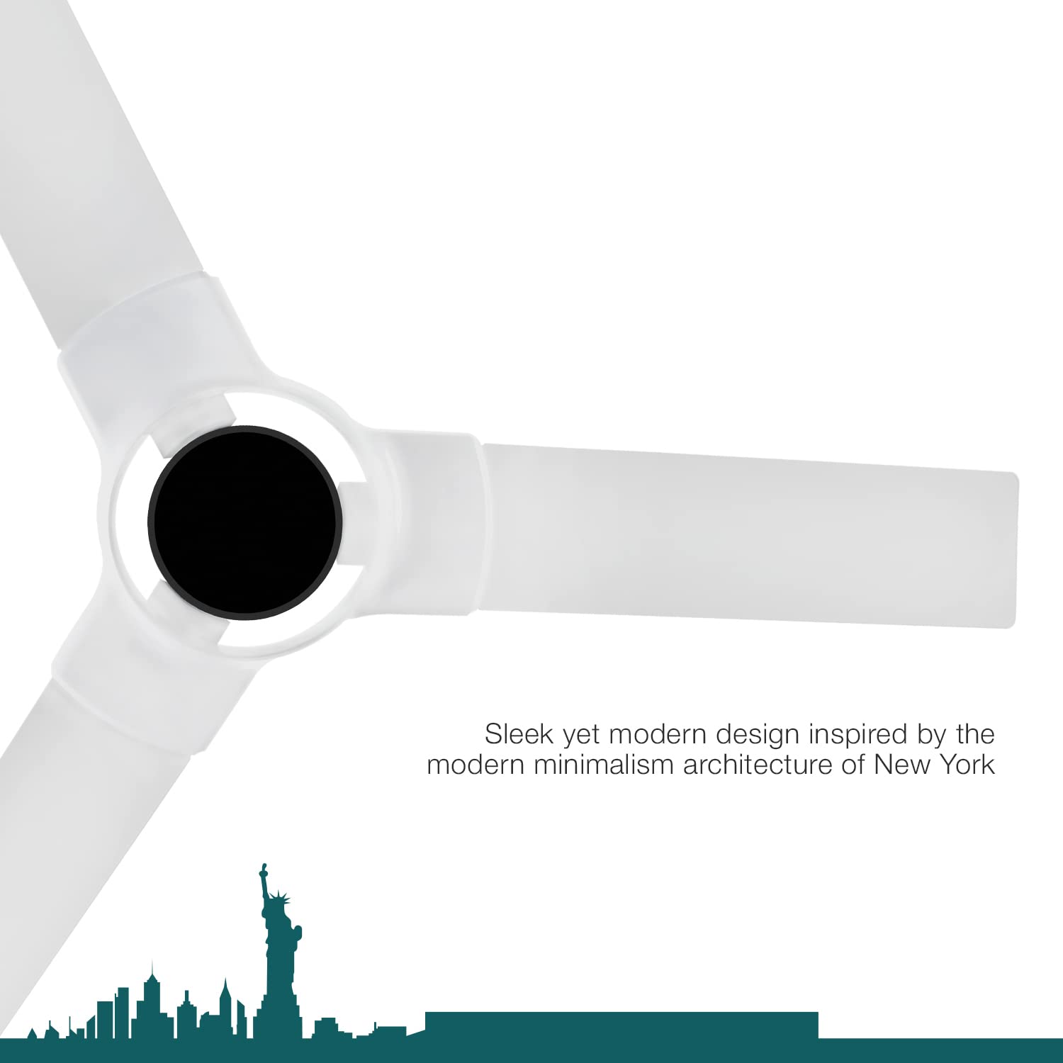 Luminous New York Tiffany 3 Blade Ceiling Fan With Remote Control and BLDC Motor, 1200mm- Alice White