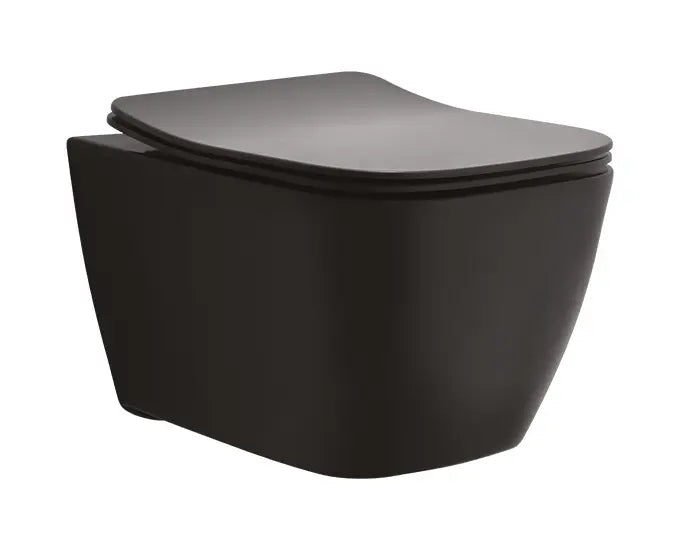 Cera S1044147BK Lustre Carlton Silky Black Rimless Wall Hung EWC - 490x350x360 mm