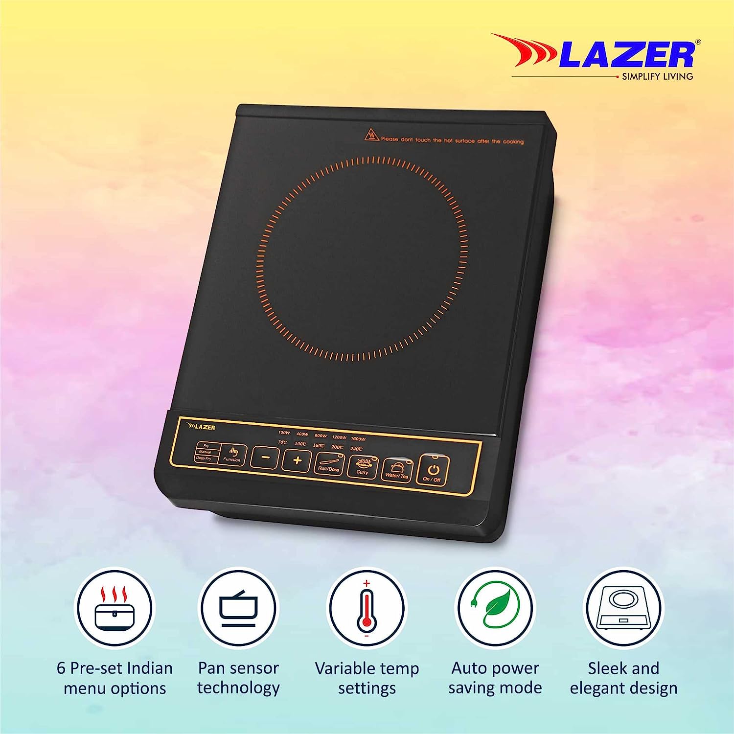 Lazer Topaz 1800w Glass Induction Cooktop With Auto Power Saving Mode(Black)