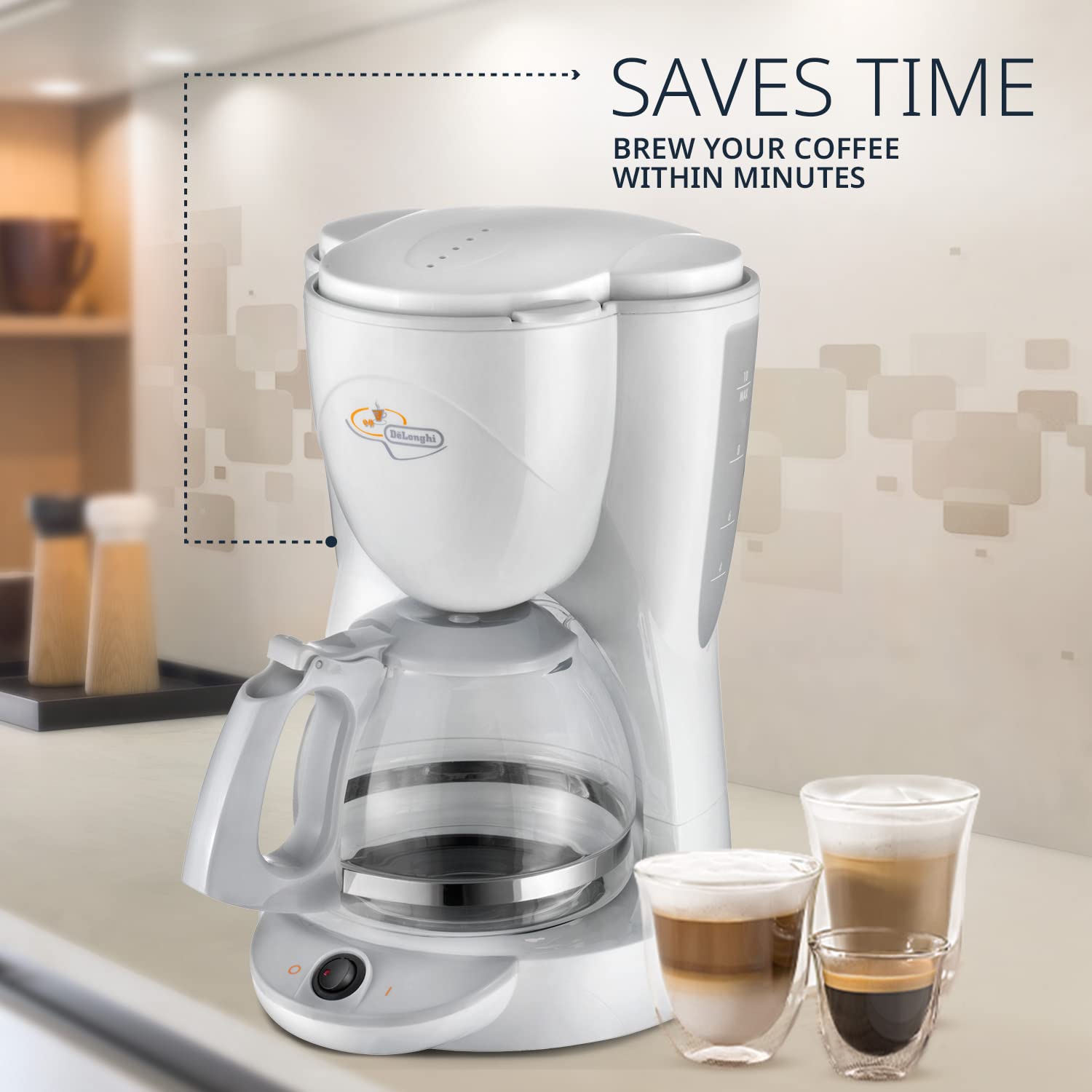 Delonghi ICM2.1 w 1000-Watt 10-Cup Drip Coffee Maker (White)
