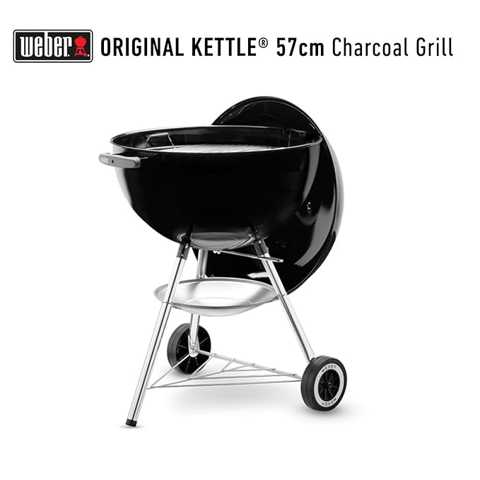 Weber 57Cm Orlg Kettle W/Therm Blk Asia Charcoal Free Standing Grill (Black)