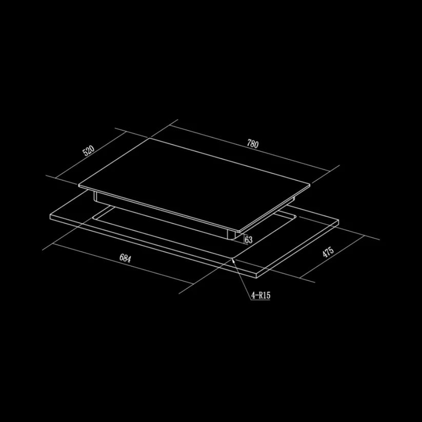 Hafele Altius FS 480 78cm 4-Burner Gas Cooktop
