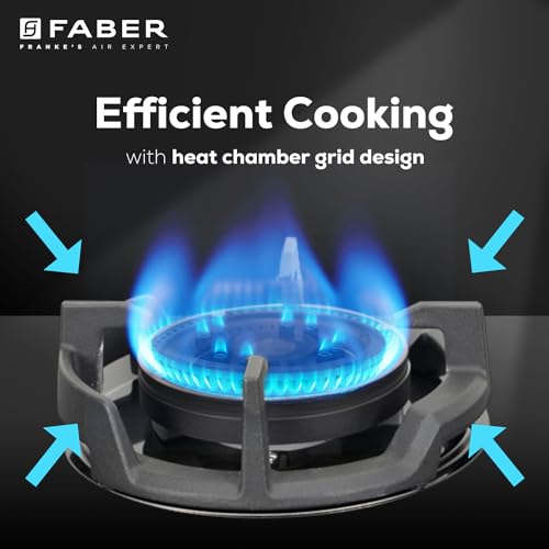 Faber 90cm 4 Burner Hob|Auto Electric|Built-In or Hobtop|Flame Failure Device|Cast Iron Pan Support|Glass Matt Finish|Metal Knobs|Warranty 5 Years on Glass and Valves|HOB EXPERIA HT904 ALU AI