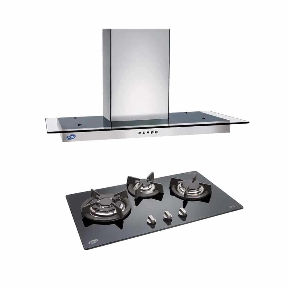 Glen GL Kitchen Chimney 6062 SS 60cm 1000m3/h + Built in Hob GL 1073 TR Combo Offer