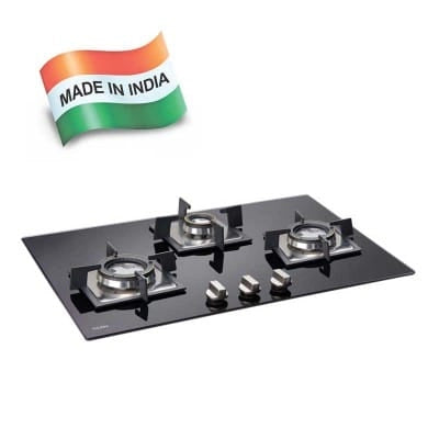 Glen 3 Burner Auto Built in Hob 1073 SQ Double Brass Burners