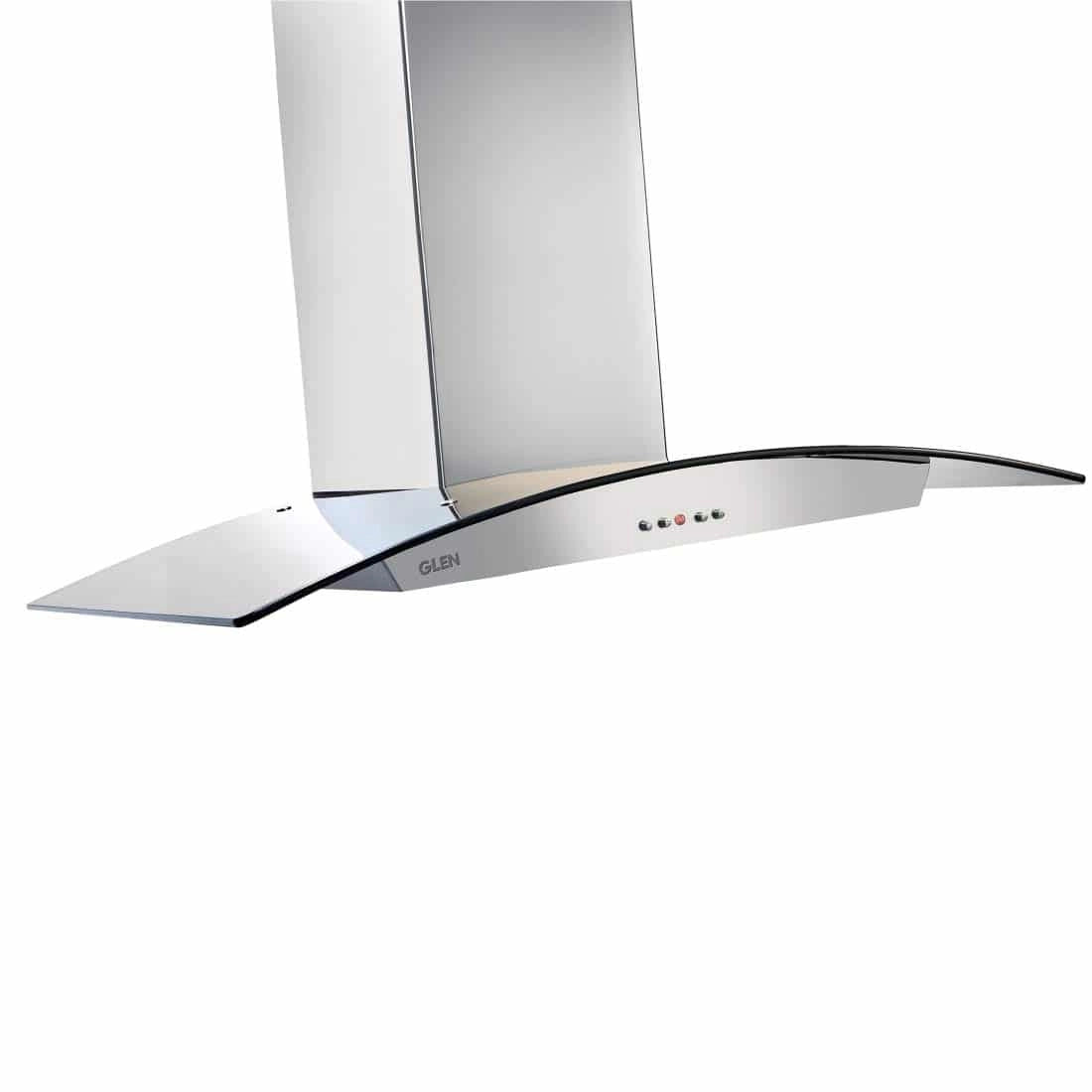 Glen 90cm 1000 m3/h Curved Glass Wall Mounted Chimney (6071 SS)