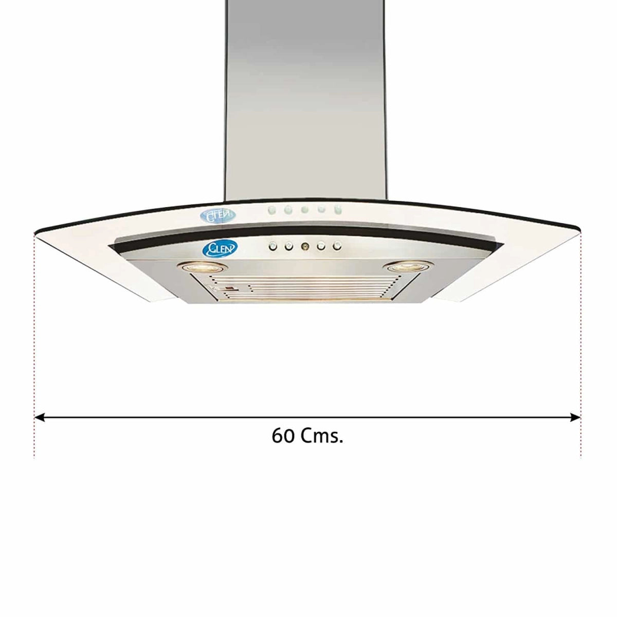 Glen Kitchen Chimney GL 6071 EX 60cm 750m3/hr Easy Clean Baffle Filter - Life Time Warranty Wall Mounted Chimney