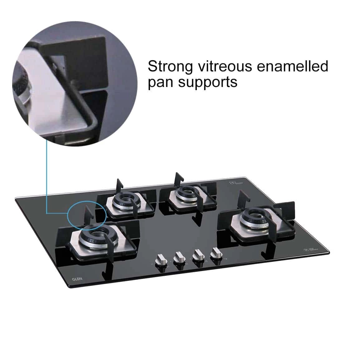 Glen 1074 SQIN 4 Burner Automatic Hobs Black