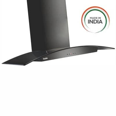 Glen Kitchen Glass Chimney 6071 Baffle Filter Suction 1000 90cm