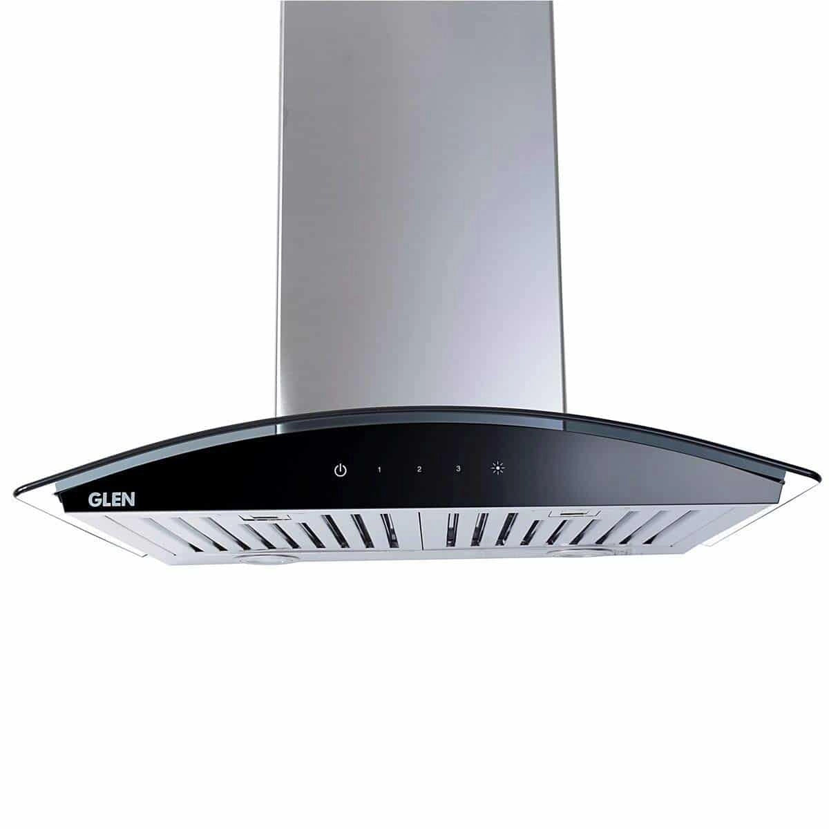 Glen 60cm 750 m3/h Curved Glass Chimney (6071 SX TS)