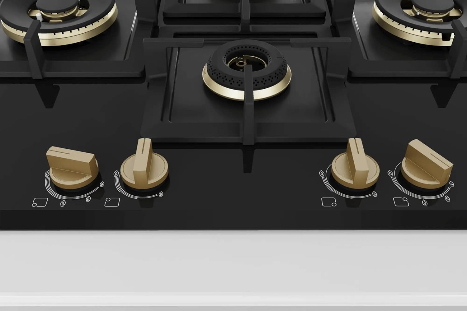 Bosch PNI7B6G20I 75cm Gas Hob with Black Tempered Glass, 4 Burners & Auto Ignition