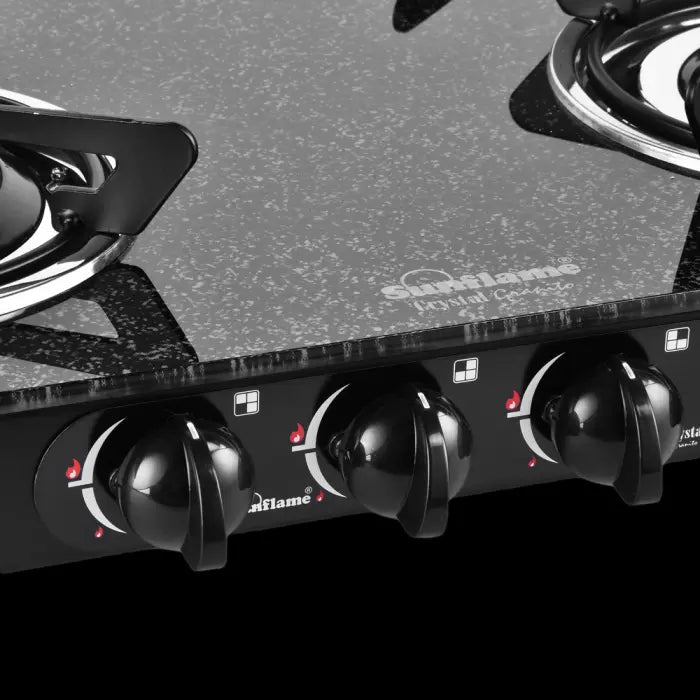 Sunflame Crystal 4 Burner (4B) Granito BK Auto Ignition