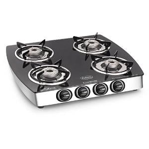 Padmini Four Burner Glass Top Gas Stove (CS-4GT Curve)