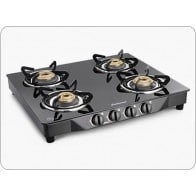Sunflame Euro Glass Top 4 Burner Black