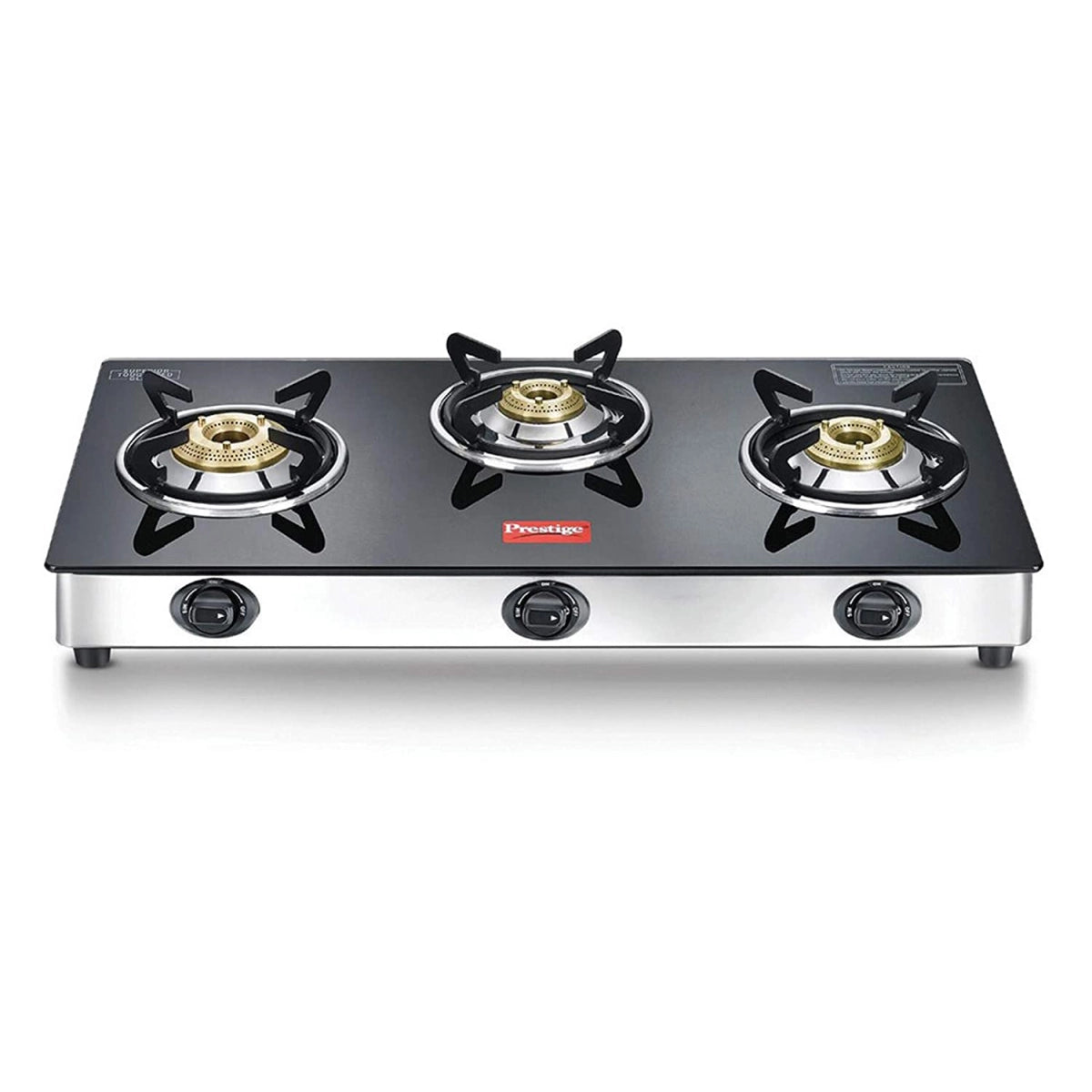 Prestige Gtm Ss 3 Burner Regular Black Gas Stove