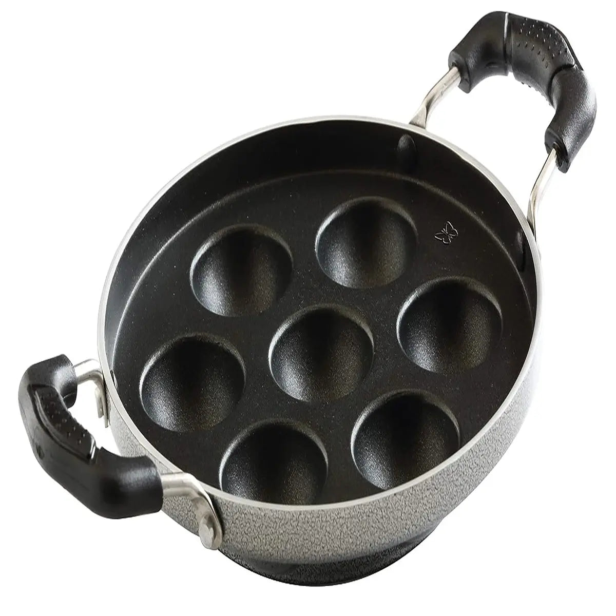 Butterfly Raga Non-Stick Aluminium Paniyarakal, 20 cm, Black