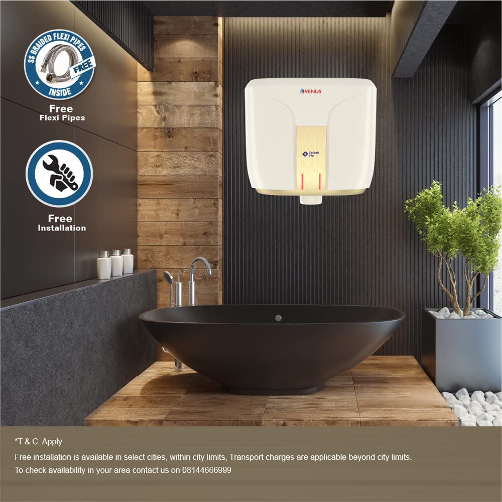 Venus Splash Pro Storage Water Heater (06 Litre, Ivory/Tuscan Gold)