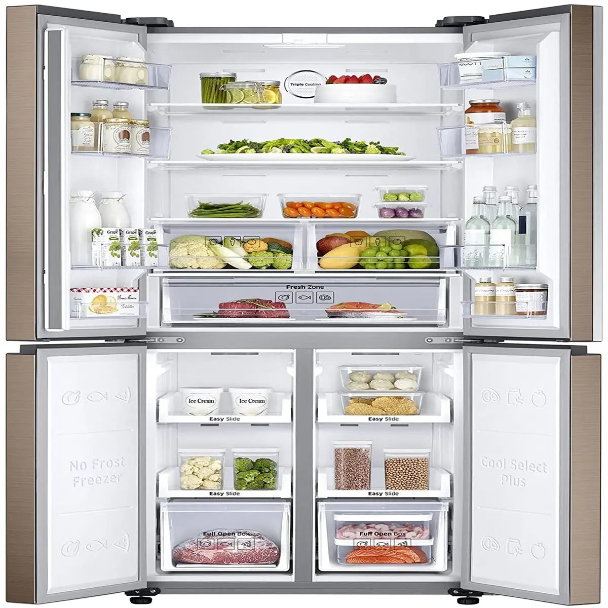 Samsung 594 L Inverter Frost-Free Side-by-Side Refrigerator (RF50K5910DP/TL, Refined Bronze)