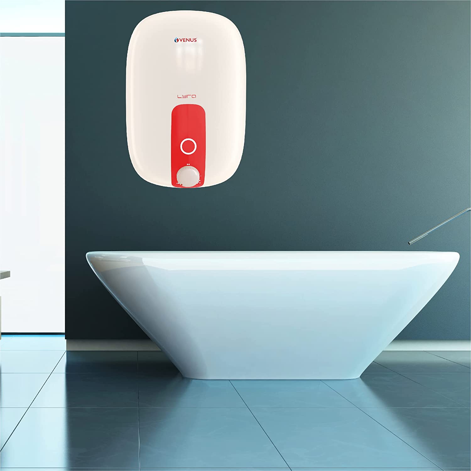 Venus Lyra 10R 10-Litre Storage Water Heater (Ivory/Red, BEE Star Rating - 4 Stars)