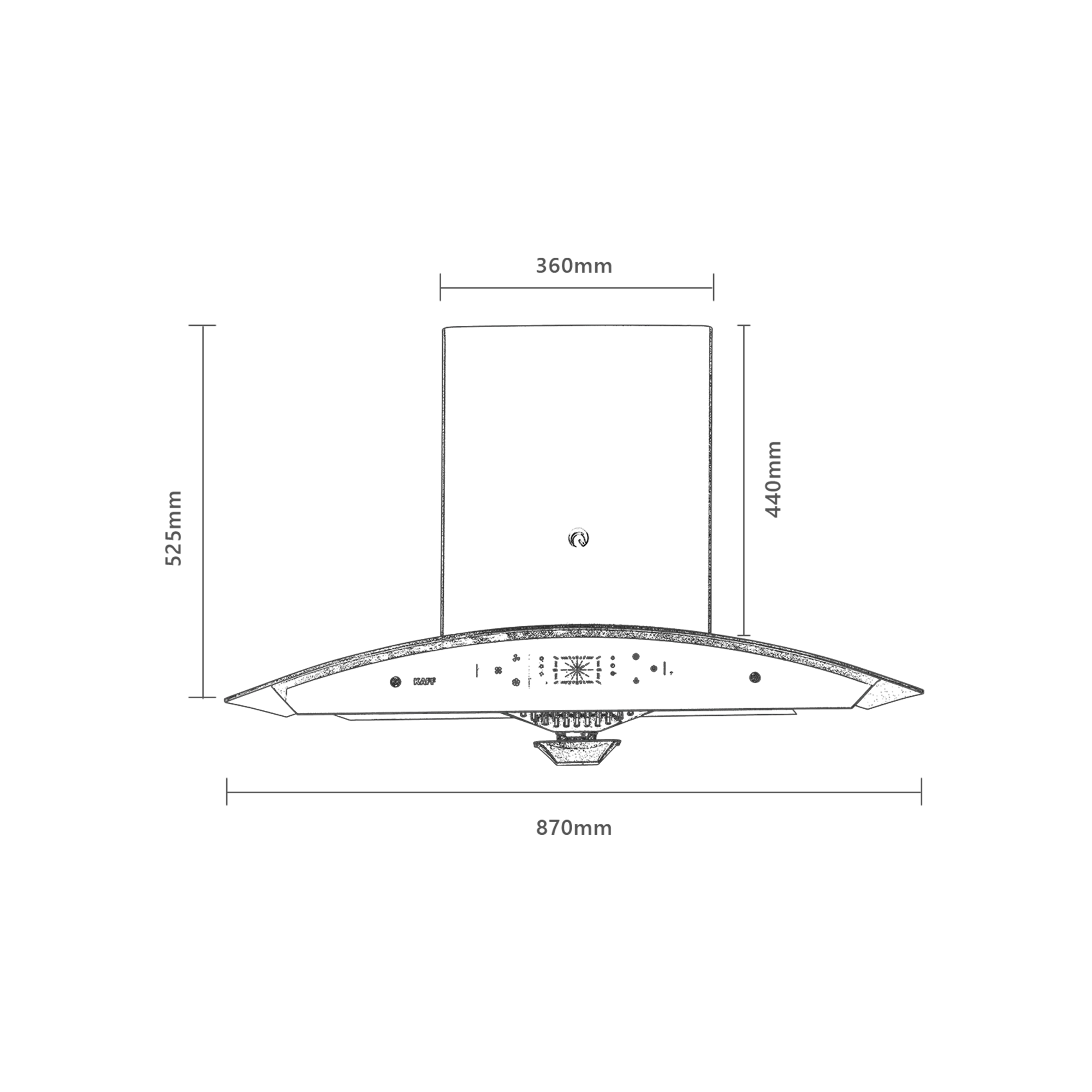 Kaff STELLA DHC 90 BS Touch Panel with Gesture Control + Dry Heat Auto Clean - Thermostatic & Filter-Less