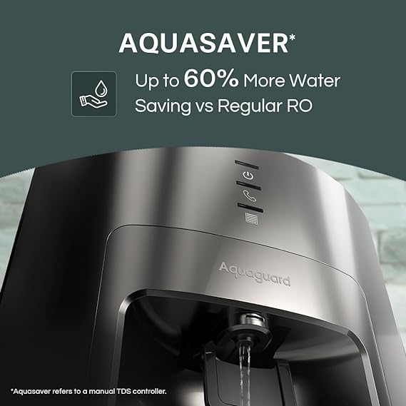 Aquaguard Delight NXT Aquasaver 9-Stage Water Purifier | Upto 60% Water Savings | RO+UV+UF+MC Tech | Taste Adjuster | Suitable for Borewell, Tanker & Municipal Water | India’s #1 Water Purifi
