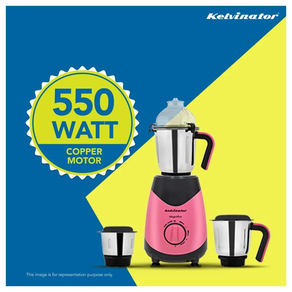 Kelvinator Magnifico455 Mixer Grinder KMG00455 3 Jars Stainless Steel