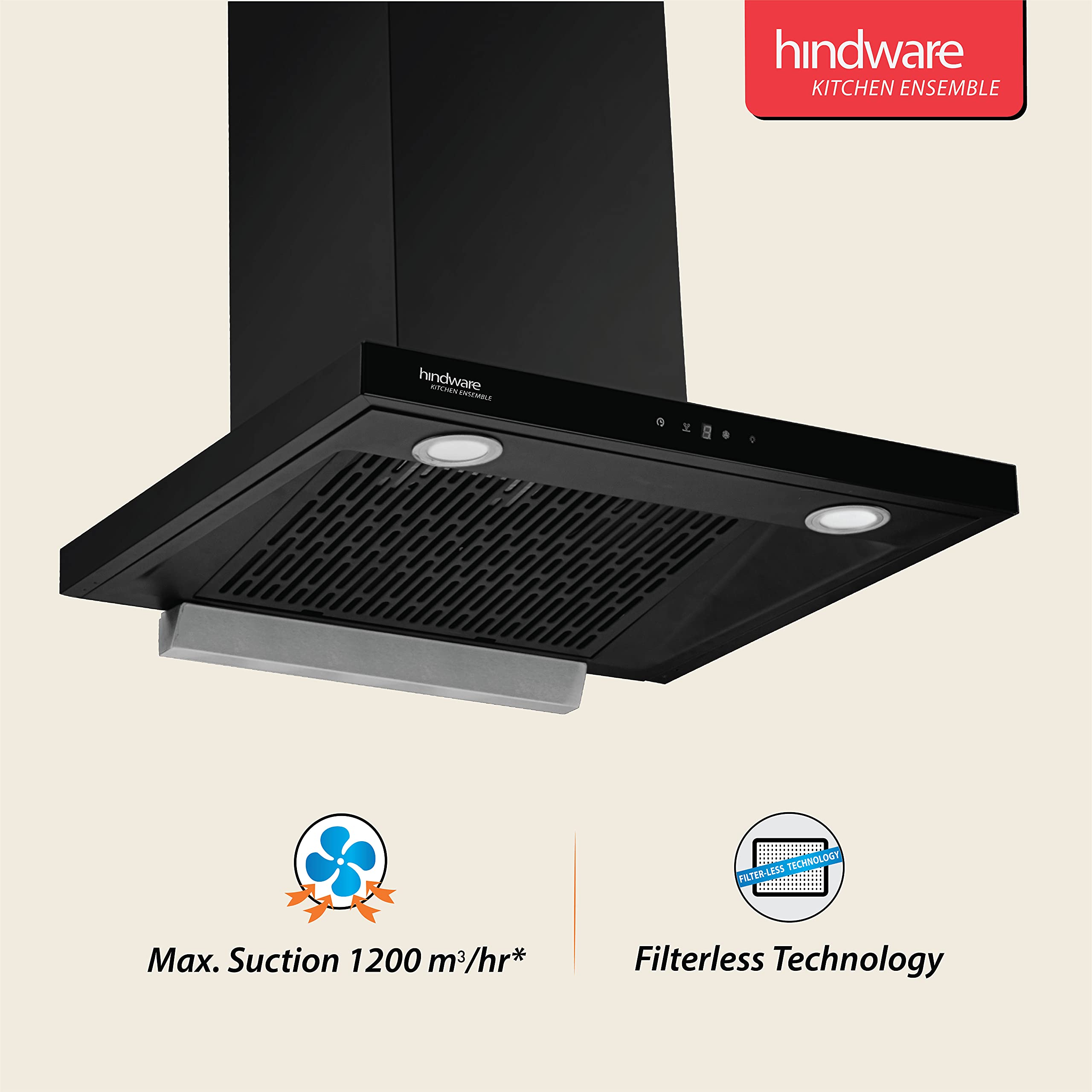 Hindware Alexio Autoclean 60cm 1200 m³/hr (Black)