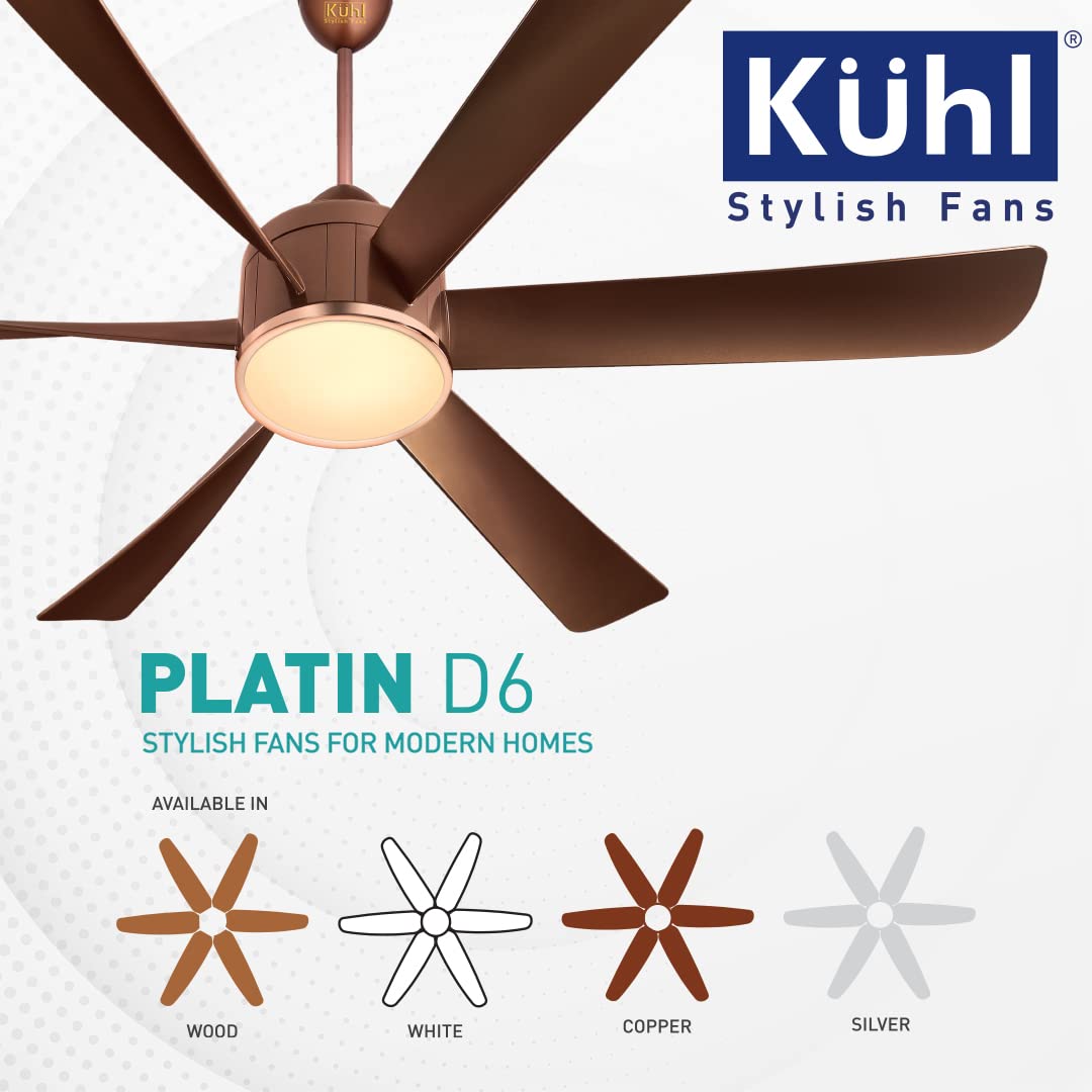 KUHL Platin D6 Stylish BLDC Fan 5-Star Rated Brown